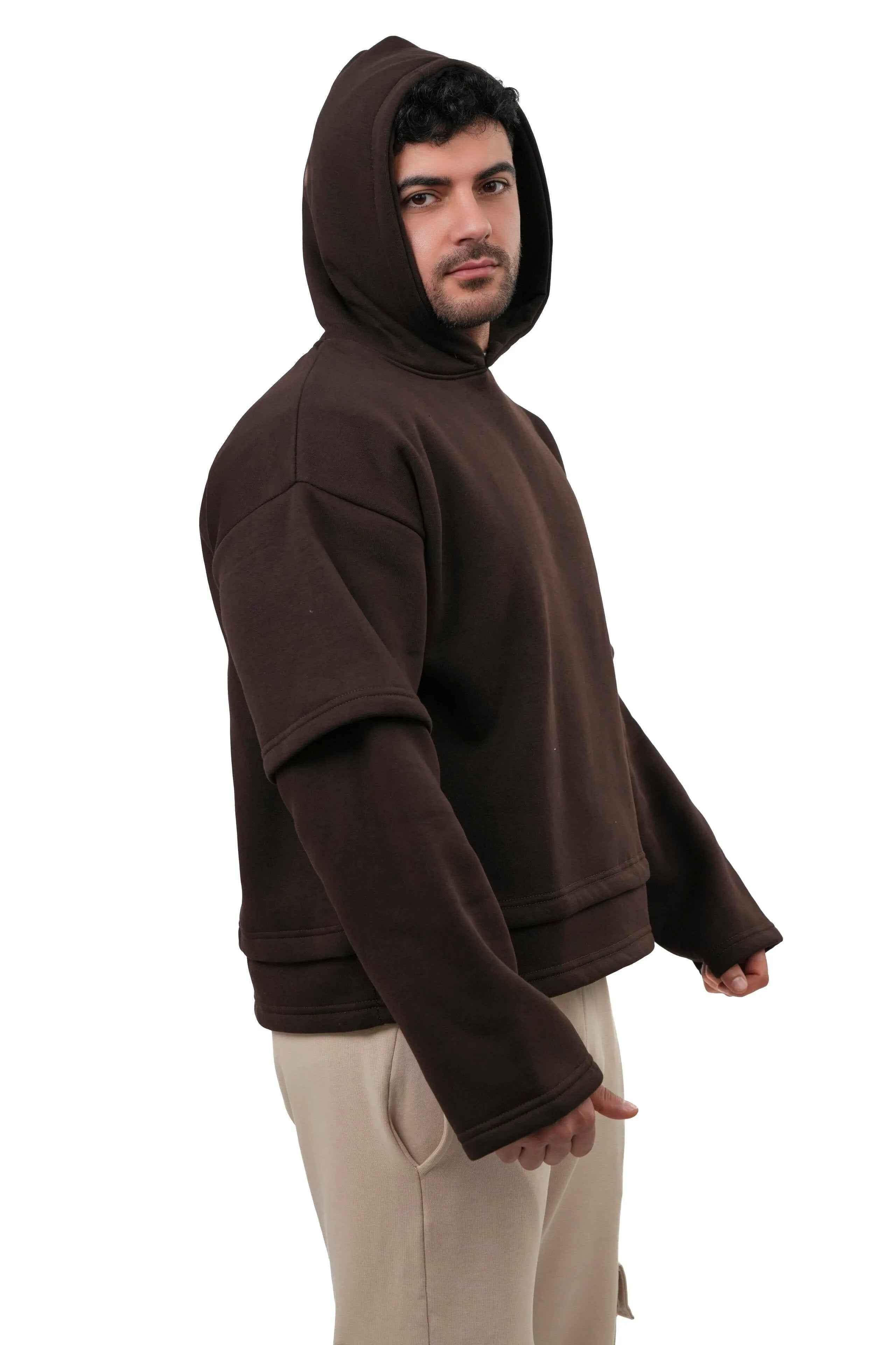 Felpa Oversize Layered Streetwear Uomo 310 GSM - LS-LU7917 - Lauro Sport