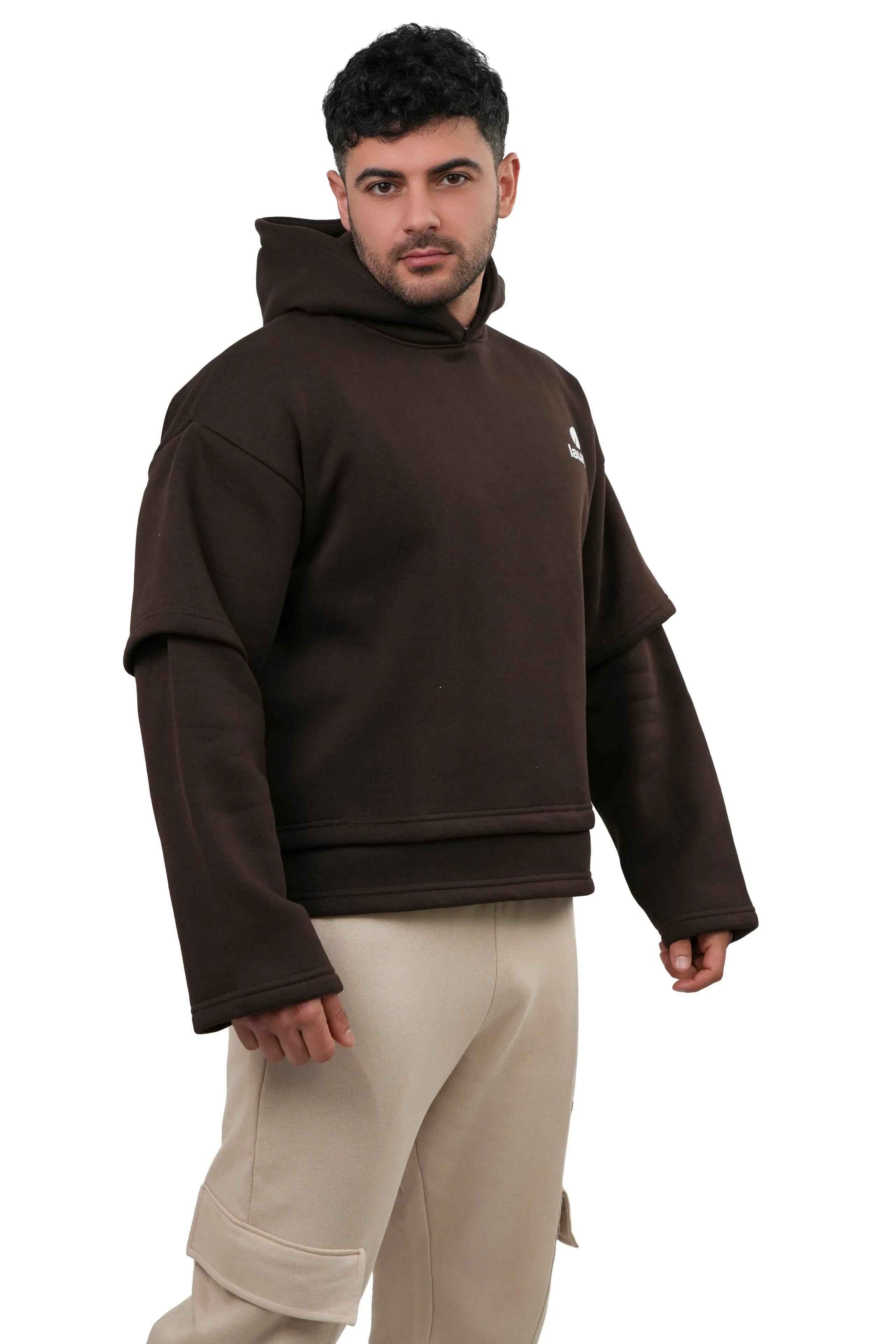 Felpa Oversize Layered Streetwear Uomo 310 GSM - LS-LU7917 - Lauro Sport