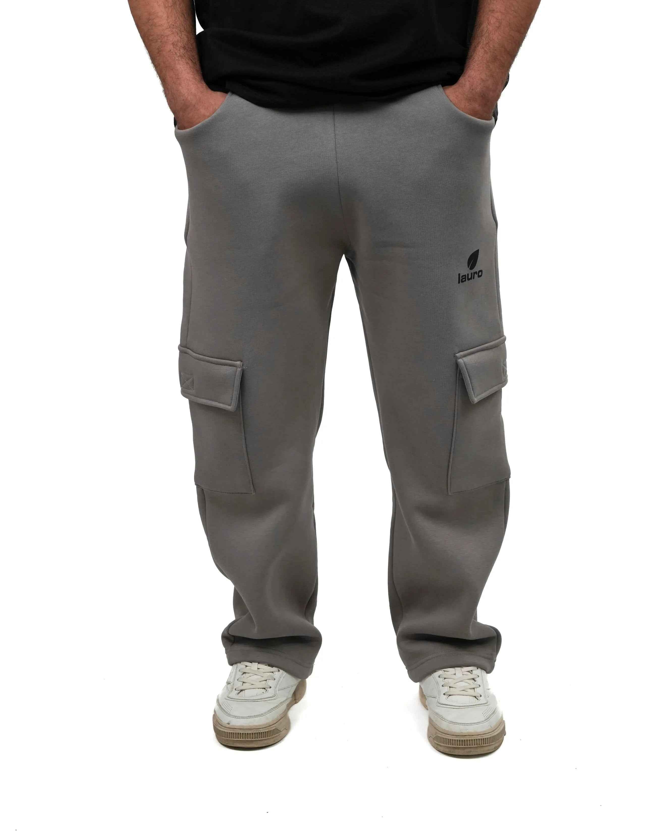 Pantaloni felpa Uomo Oversize Cargo in Felpa con Tasche Laterali LS-YU0907 - Lauro Sport